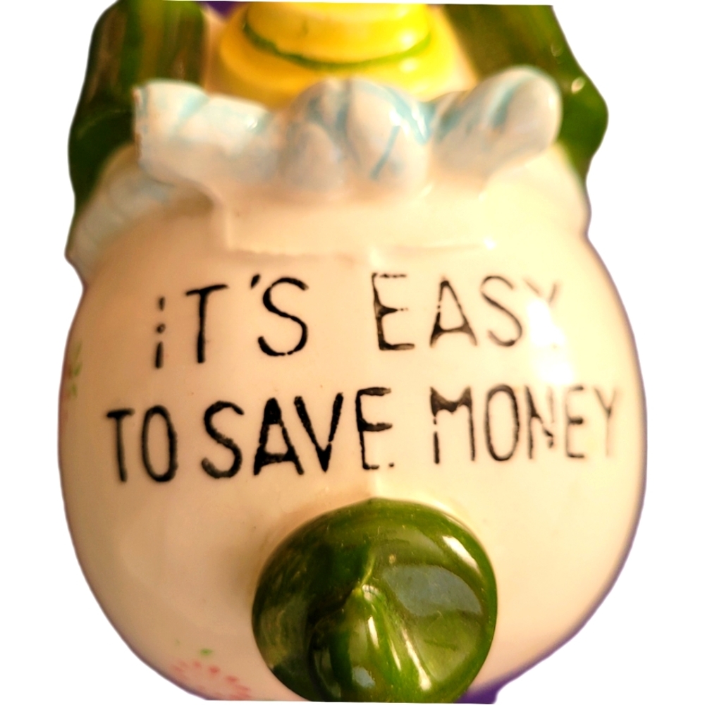 💞 1960s Piggy Bank - IT'S EASY TO SAVE MONEY IN A PIG'S.. Vintage Coin B - Picture 2 of 6